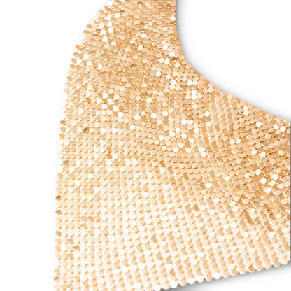 Collana girocollo statement a maglia dorata