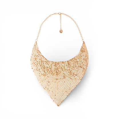 Collana girocollo statement a maglia dorata