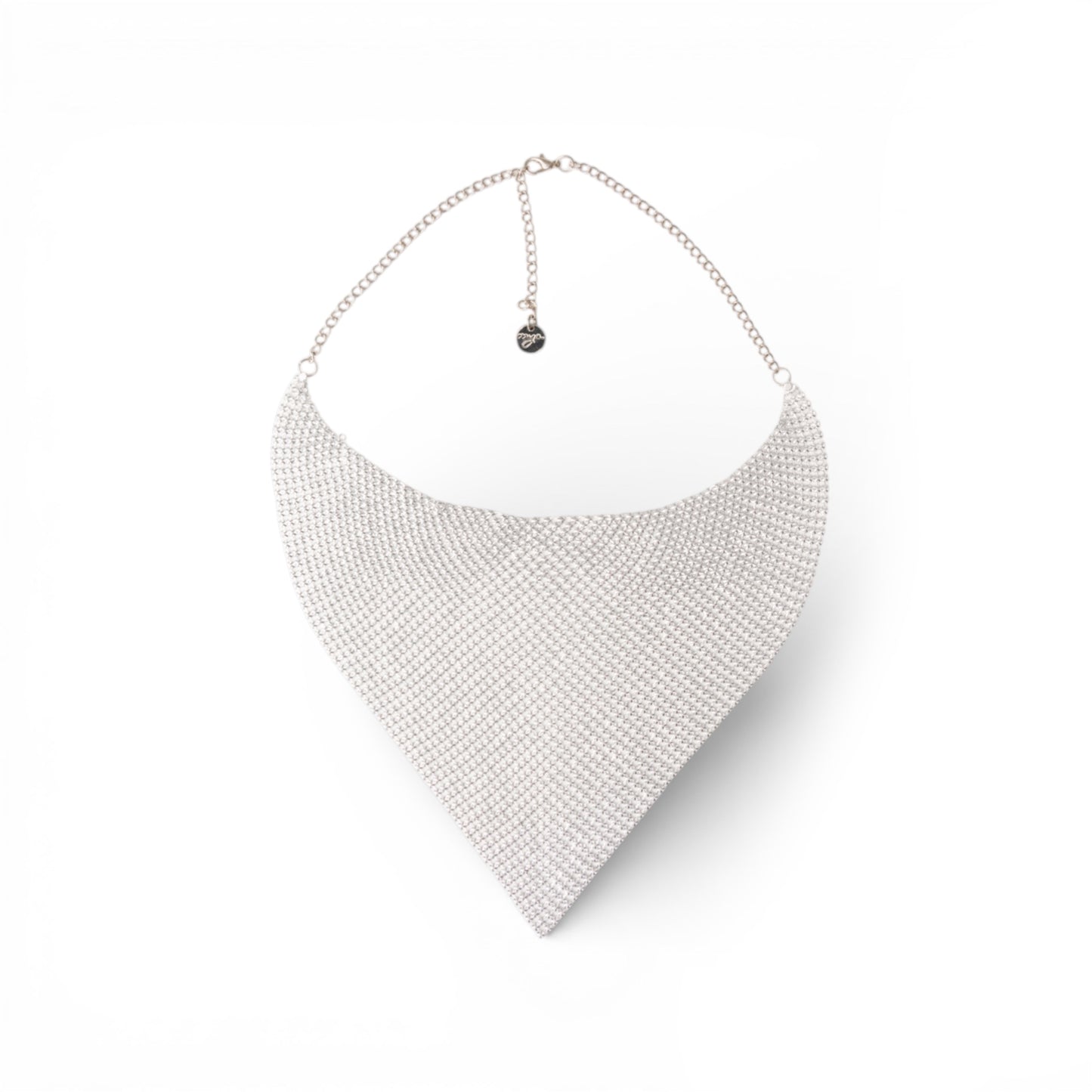 Collana girocollo statement a maglia argentata