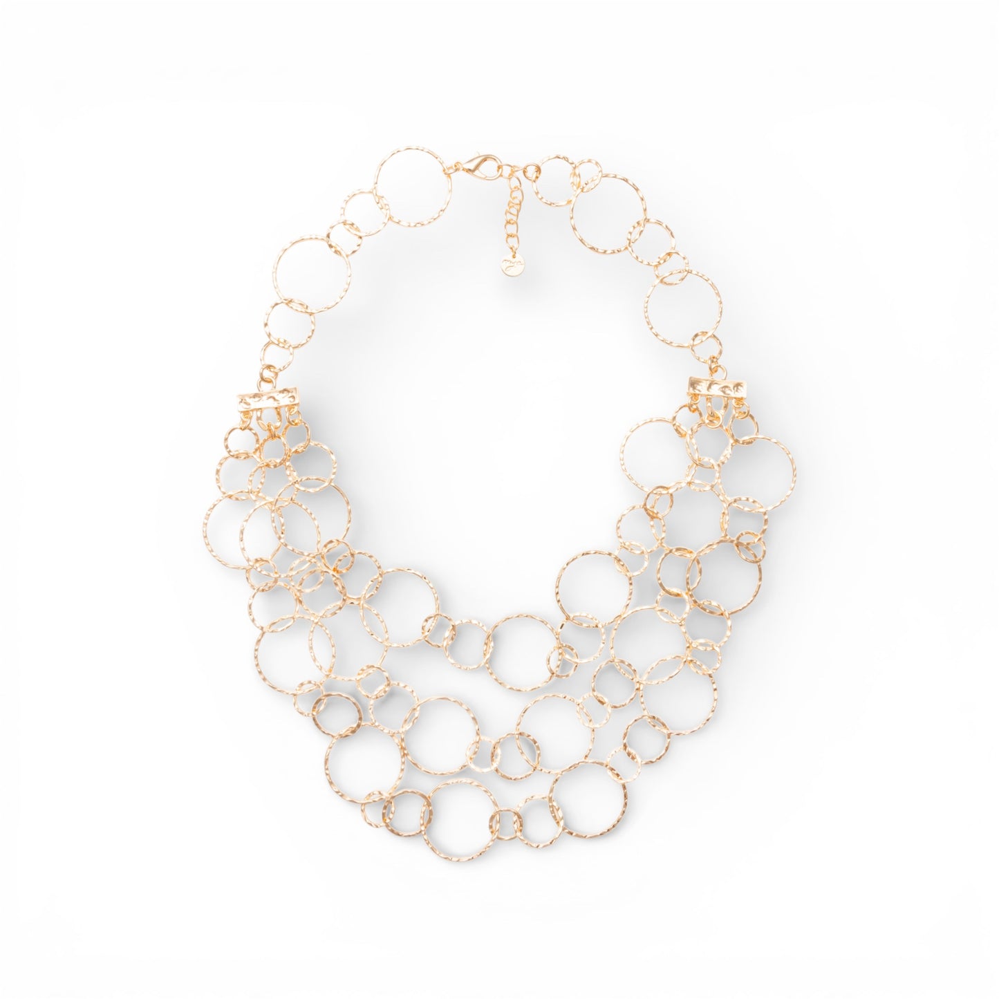 Collana lunga multi filo a catena circolare lucida