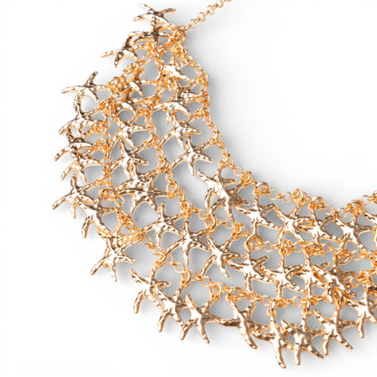 Collana girocollo a catena con cascata multi filo di stelle marine