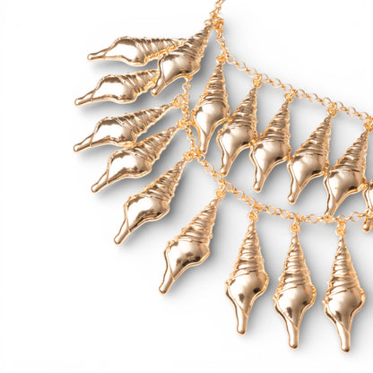 Collana girocollo a catena con cascata multi filo di conchiglie