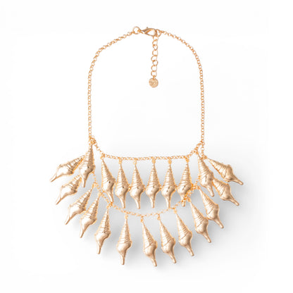 Collana girocollo a catena con cascata multi filo di conchiglie