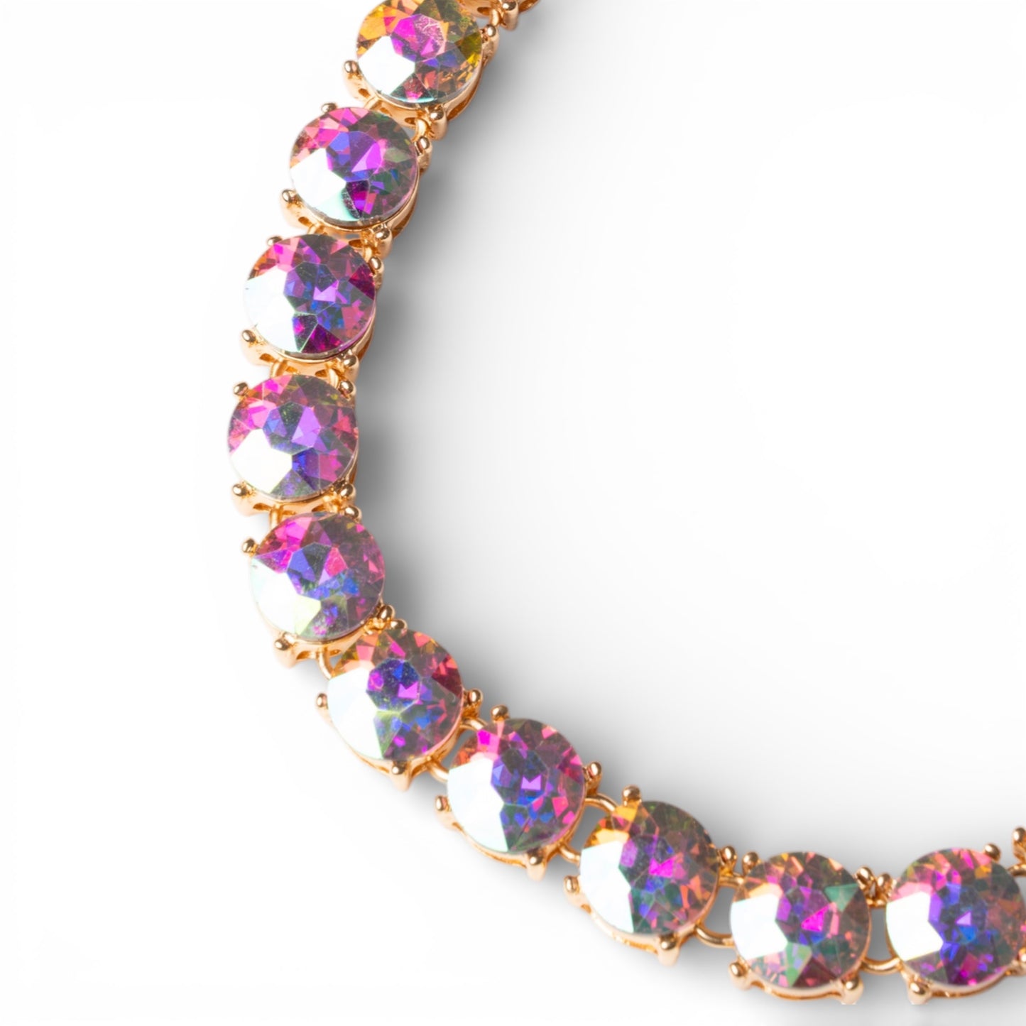 Collana girocollo a catena con pietre in vetro crystal