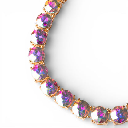 Collana girocollo a catena con pietre in vetro crystal
