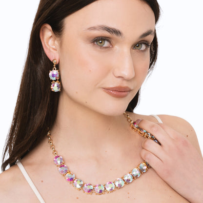 Collana girocollo a catena con pietre in vetro crystal