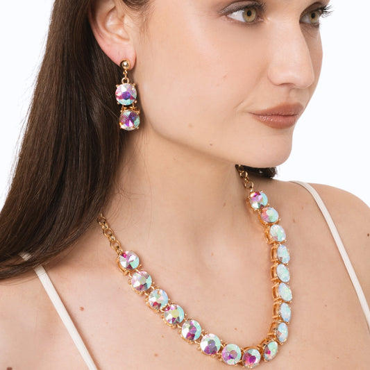Collana girocollo a catena con pietre in vetro crystal