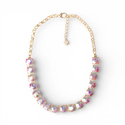 Collana girocollo a catena con pietre in vetro crystal