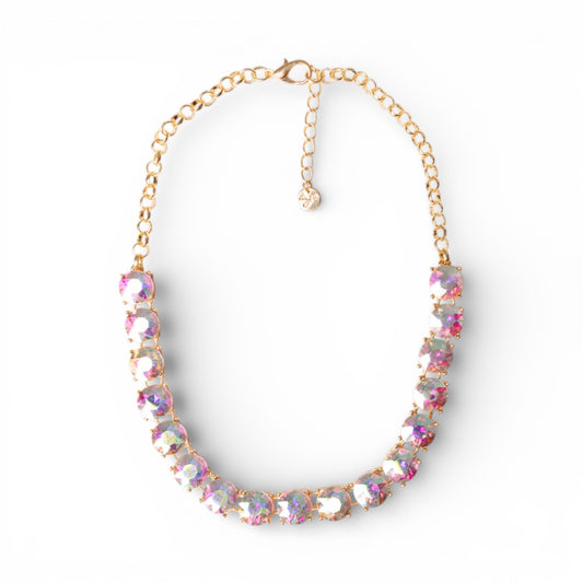 Collana girocollo a catena con pietre in vetro crystal
