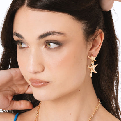 Orecchini pendenti in metallo con stelle marine