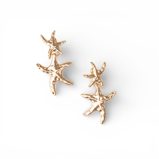 Orecchini pendenti in metallo con stelle marine