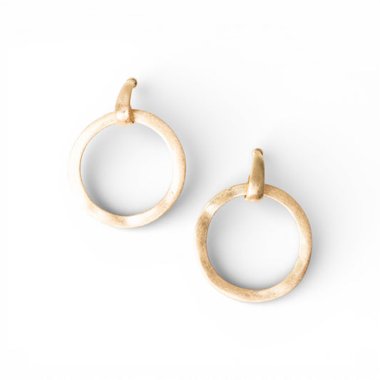 Orecchini pendenti in metallo antichizzato circolare