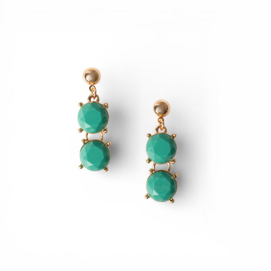 Orecchini pendenti con pietre in resina verde acqua
