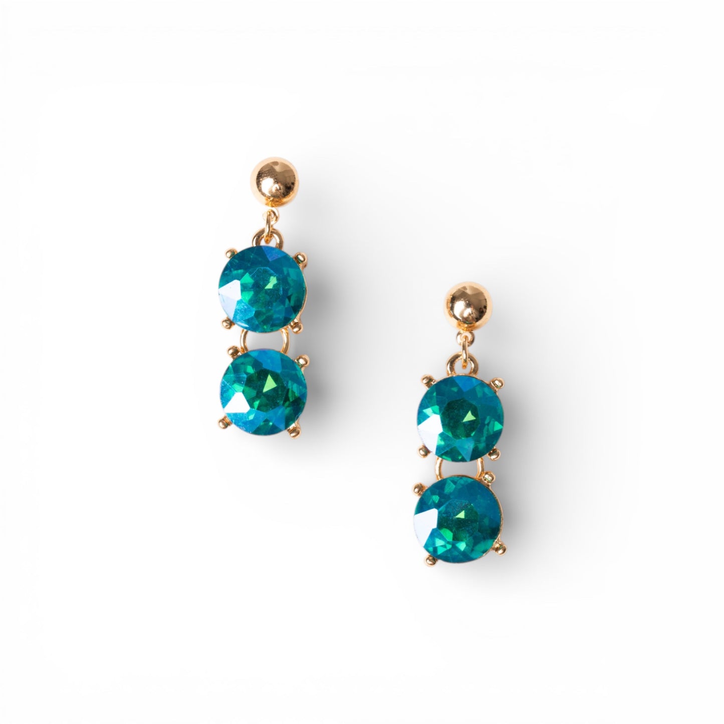 Orecchini pendenti con pietre in vetro blu
