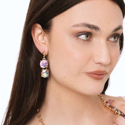 Orecchini pendenti con pietre in vetro crystal