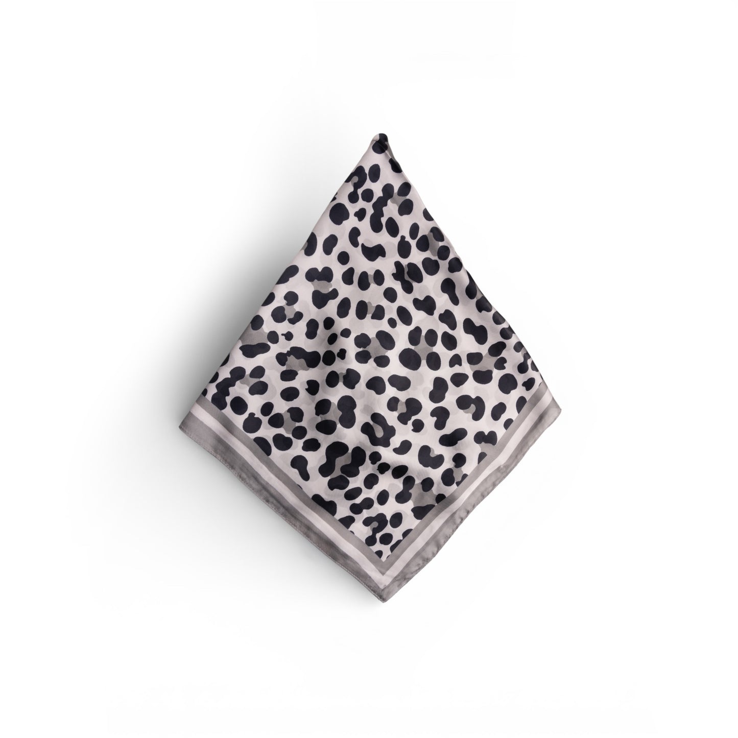 Foulard in seta con stampa animalier bianca e nera