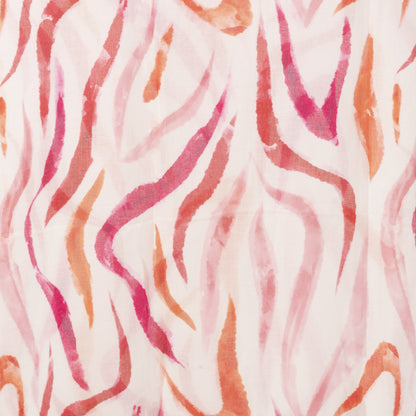 Sciarpa in cotone bianca con stampa astratta tono rosa