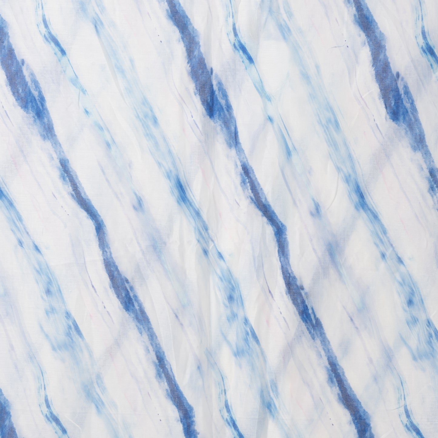 Sciarpa in cotone bianca con stampa tono blu
