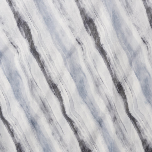 Sciarpa in cotone bianca con stampa tono nero