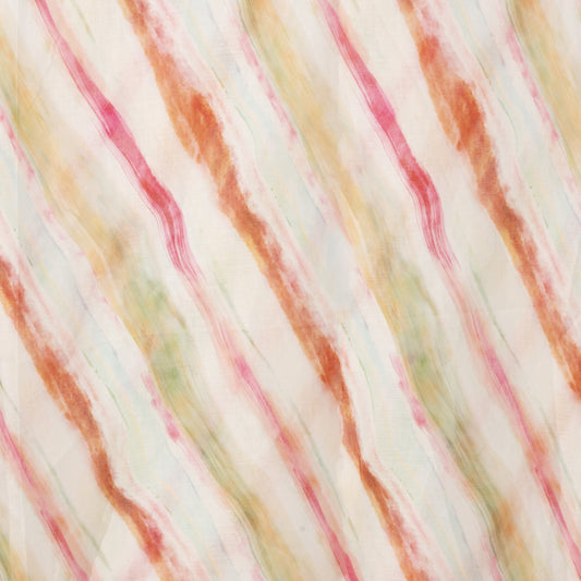 Sciarpa in cotone bianca con stampa multicolore