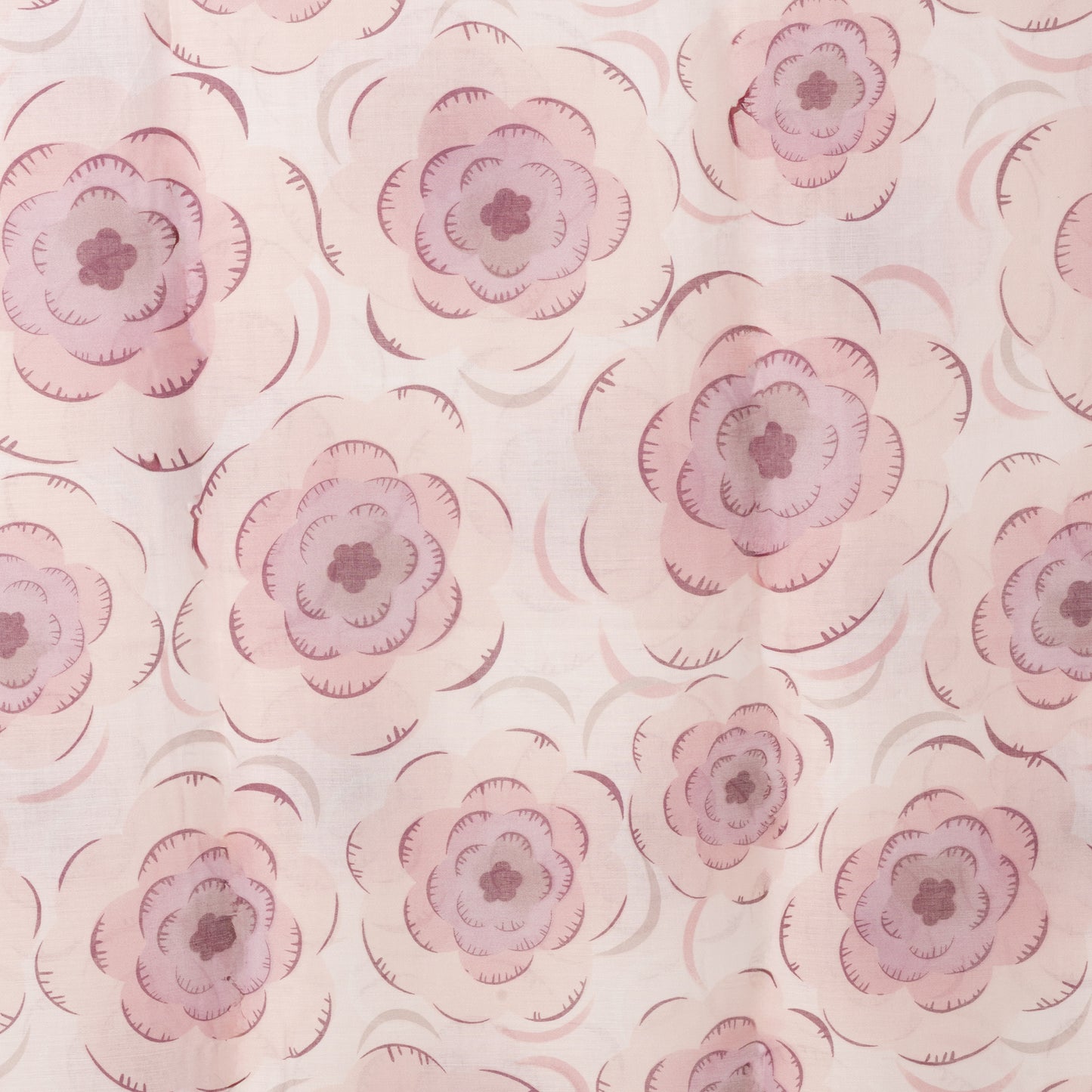 Sciarpa in cotone con motivo a fiori tono rosa