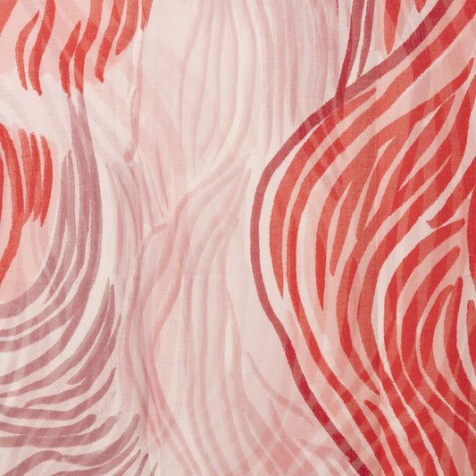 Sciarpa in cotone bianca con stampa tono rosso