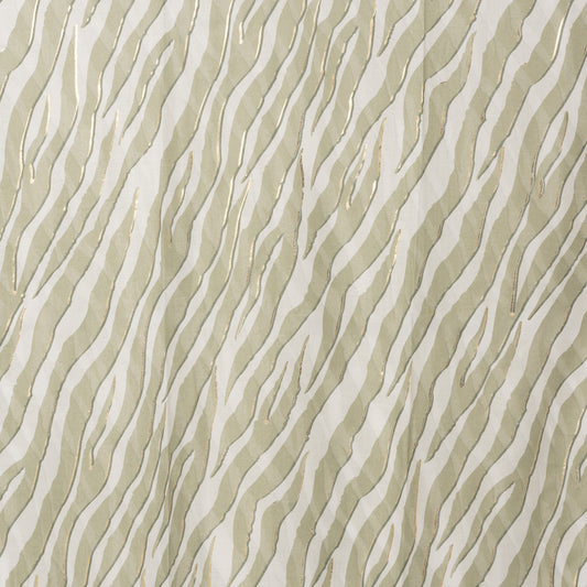 Sciarpa in cotone bianca con stampa animalier verde