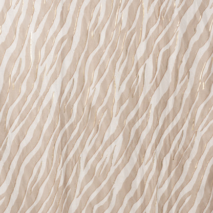 Sciarpa in cotone bianca con stampa animalier tortora