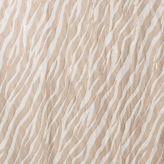 Sciarpa in cotone bianca con stampa animalier tortora