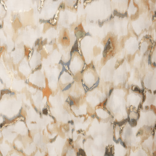 Sciarpa in cotone con motivo astratta tono beige