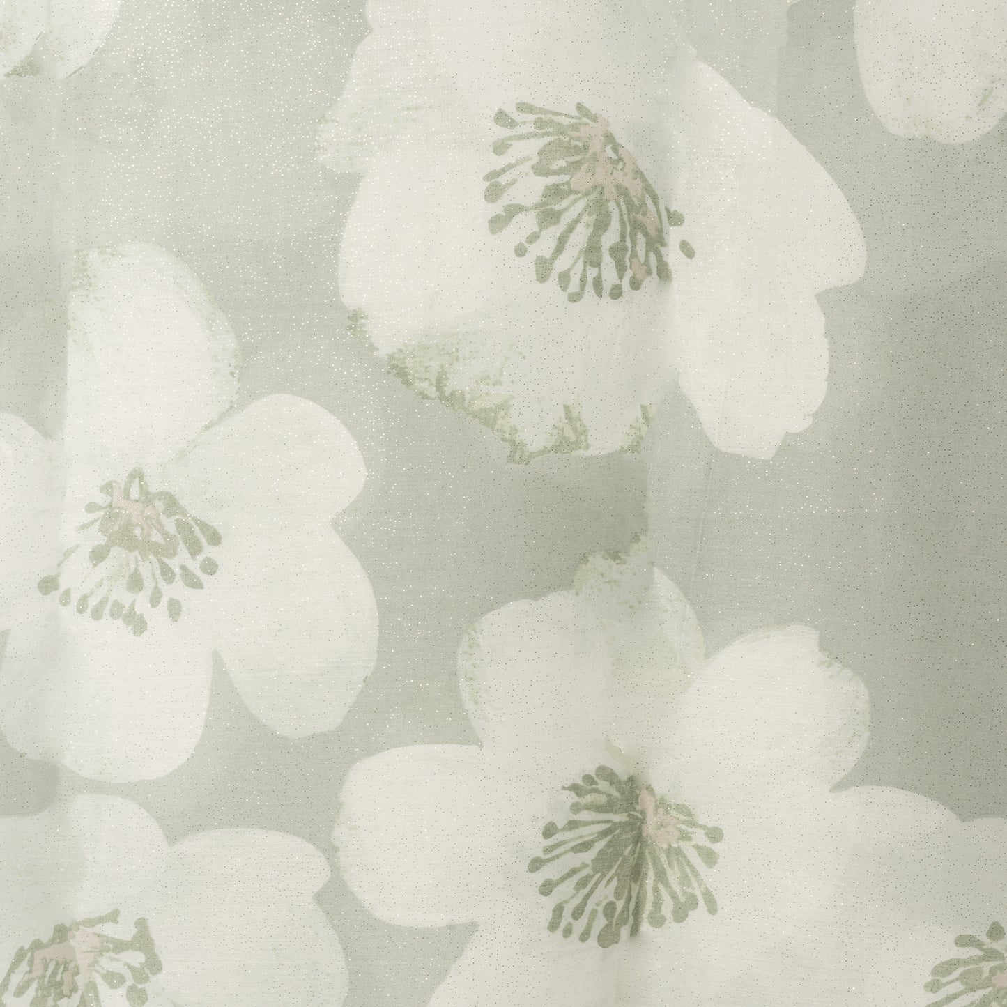 Sciarpa in cotone con stampa a fiore tono verde