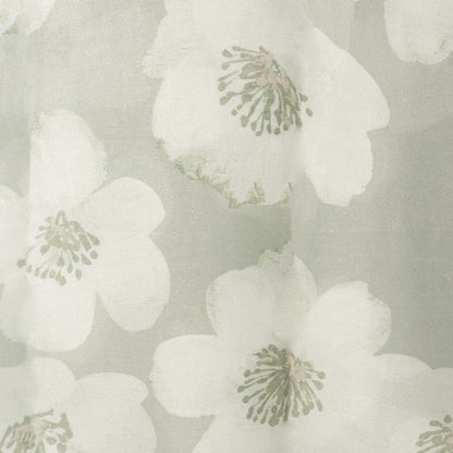 Sciarpa in cotone con stampa a fiore tono verde