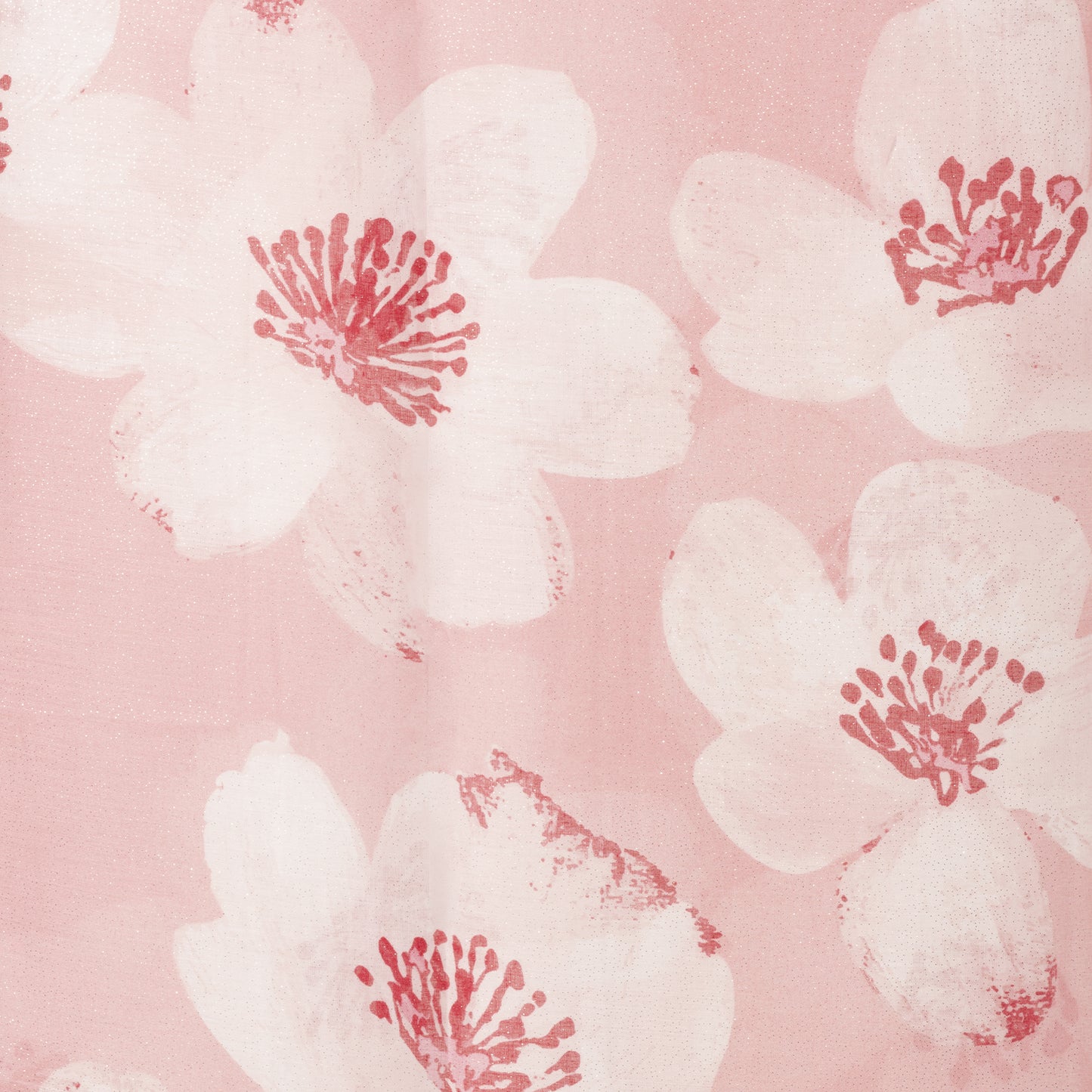 Sciarpa in cotone con stampa a fiore tono rosa
