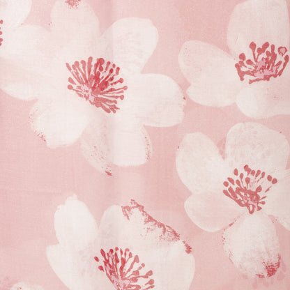Sciarpa in cotone con stampa a fiore tono rosa