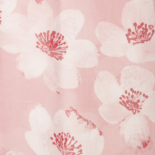 Sciarpa in cotone con stampa a fiore tono rosa