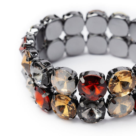 Bracciale a 2 fili con pietre in vetro topazio - Mya Accessories