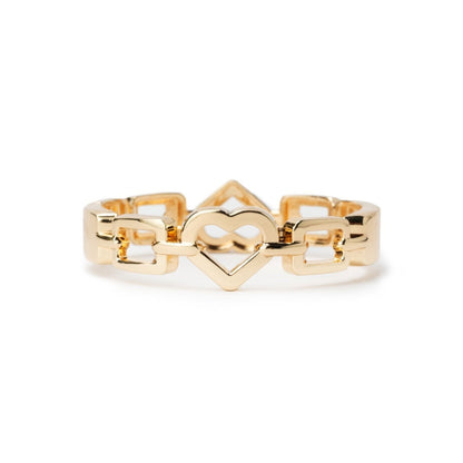Bracciale a manetta in metallo strutturato colore oro lucido - Mya Accessories