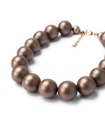 Girocollo con balls in acrilico colore beige - Mya Accessories