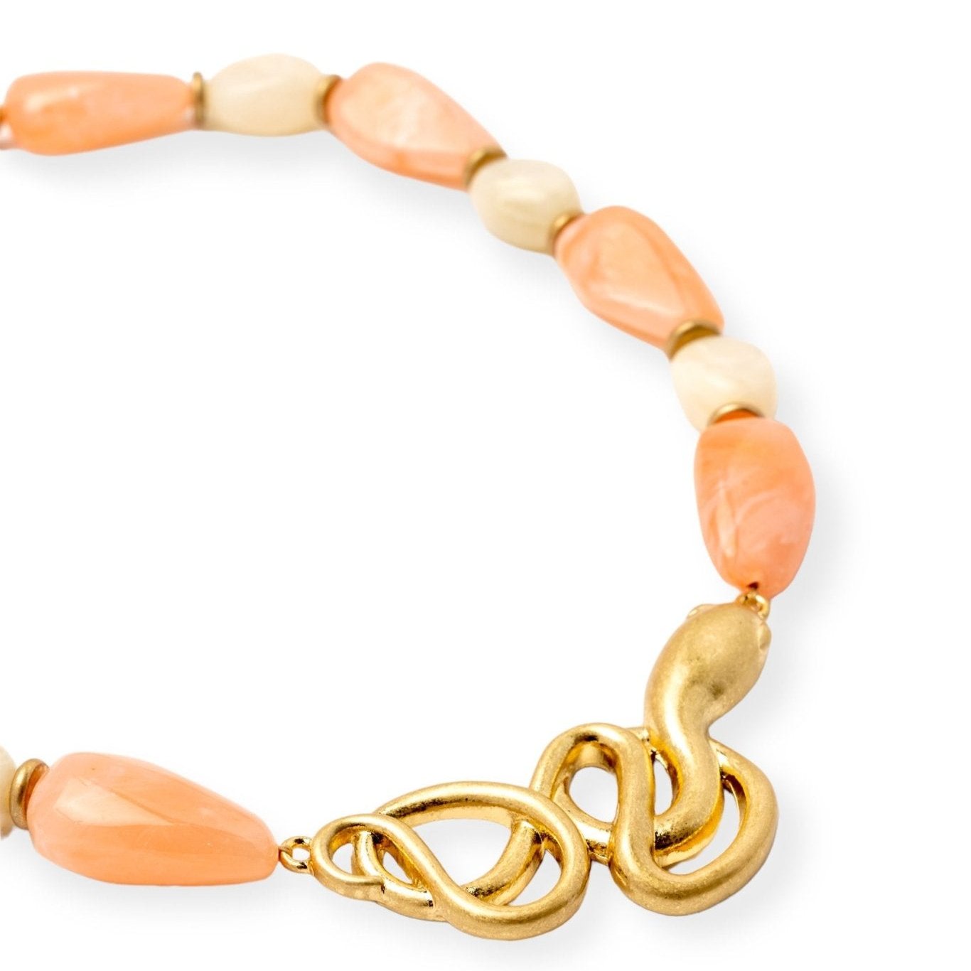 collana-girocollo-bianca-arancio-con-serpente-2-Mya Accessories