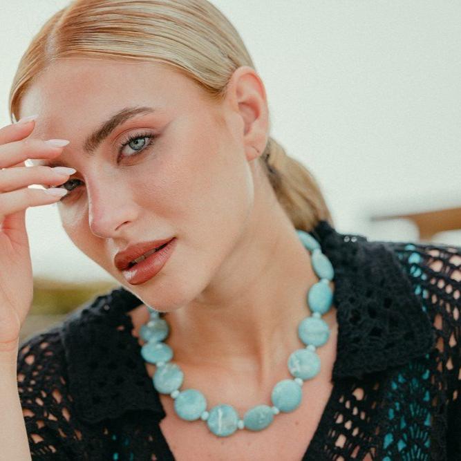 Girocollo a cerchi turchese - Mya Accessories