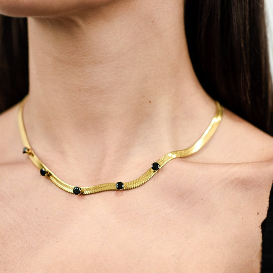 collana-girocollo-snake-microcristalli-neri-3 Mya Accessories