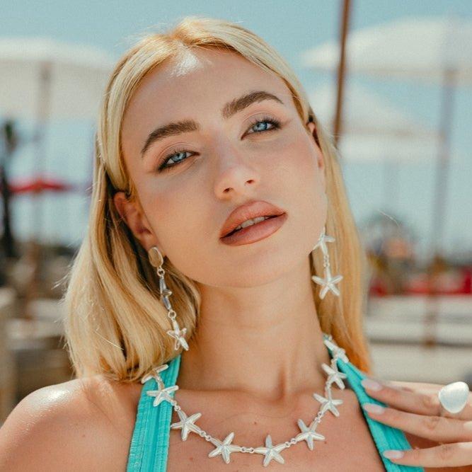 Girocollo colore argento a stella marina - Mya Accessories