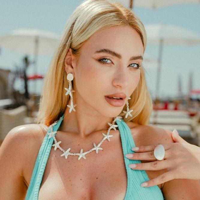 Girocollo colore argento a stella marina - Mya Accessories