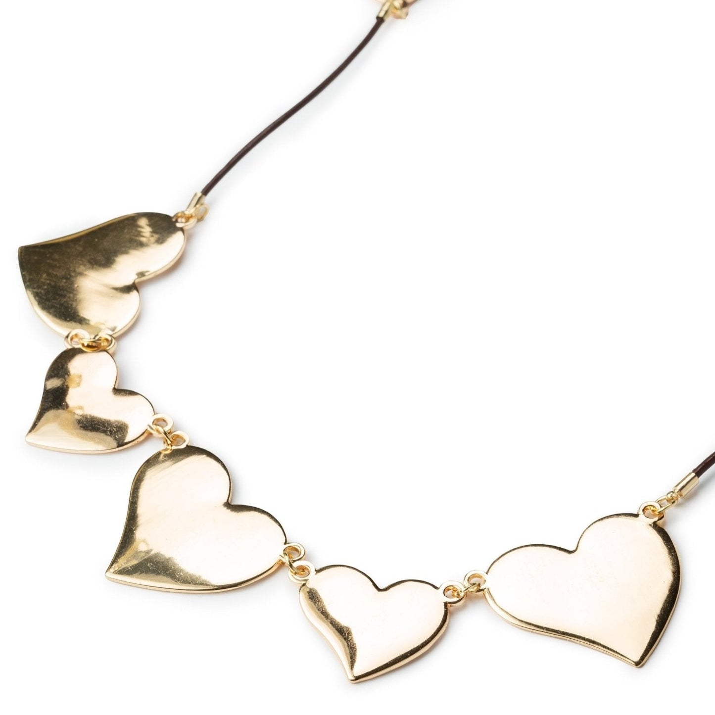 Collana lunga con laccio cuoio inserti con cuore - Mya Accessories