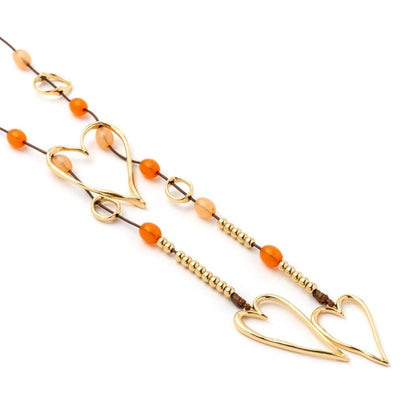 collana-laccio-pendente-cuore-metallo-pietre-acrilico-arancio-2-Mya Accessories
