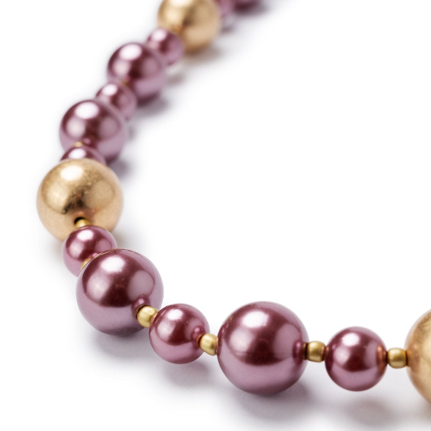 Collana lunga con balls in acrilico di colore rosa - Mya Accessories