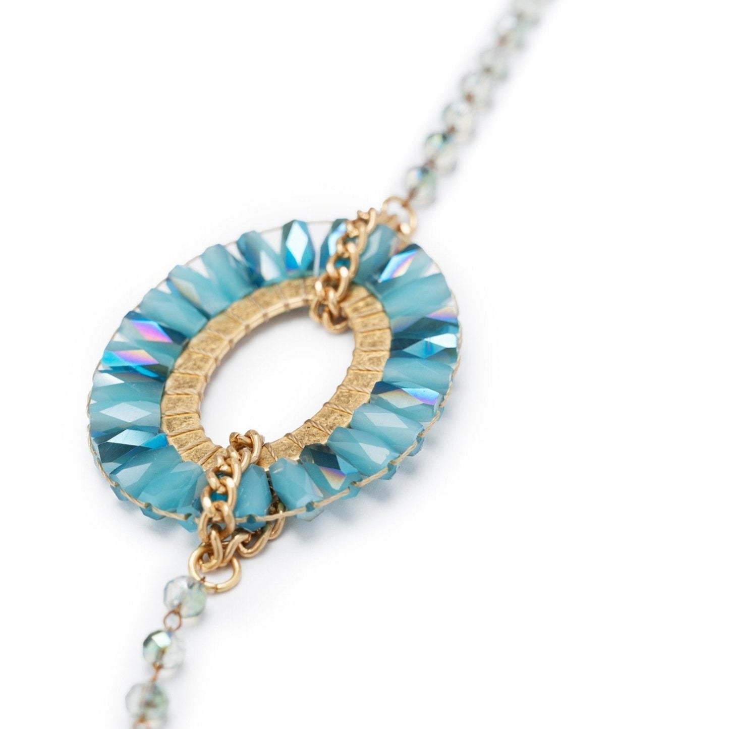 Collana lunga con microcristalli azzurri - Mya Accessories
