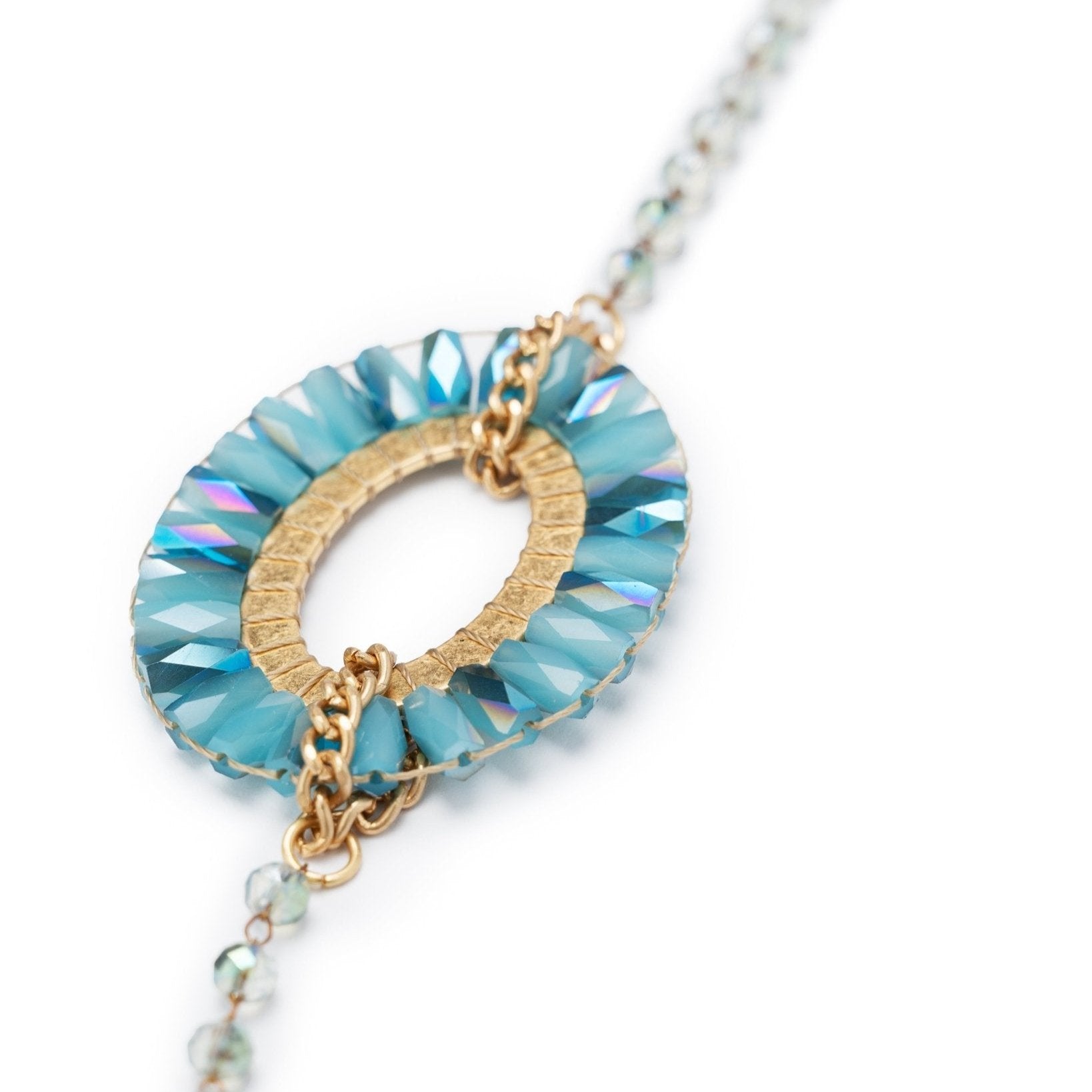 Collana lunga con microcristalli azzurri - Mya Accessories