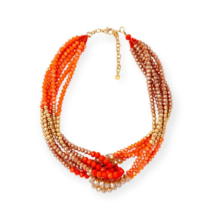 collana-multifilo-intrecciata-arancio-Mya Accessories