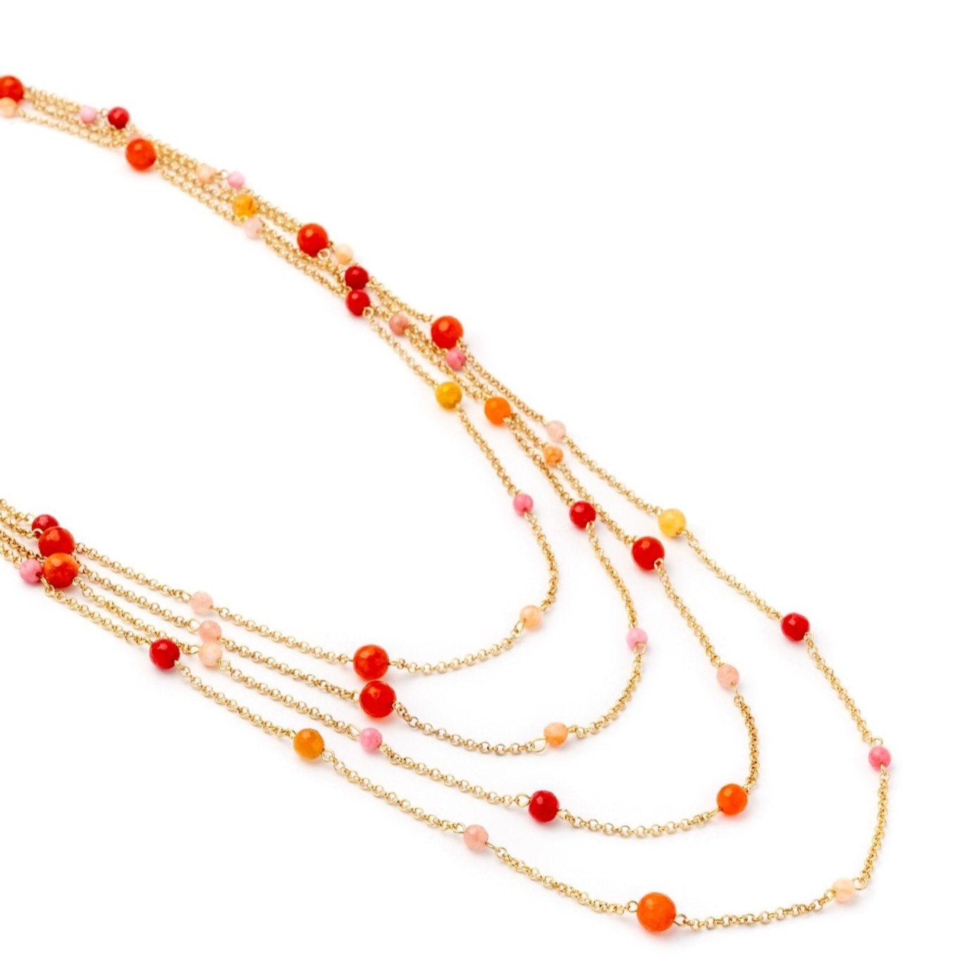 collana-multifilo-pietre-dure-multi-arancio-2- Mya Accessories